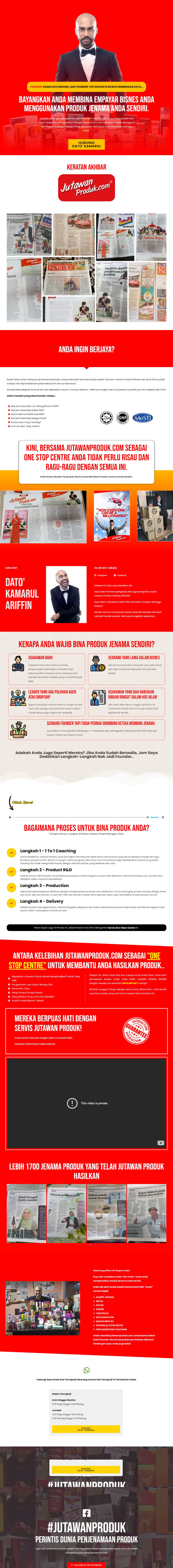 Corporate website Jutawan Produk one-stop centre - portfolio Onesty Digital